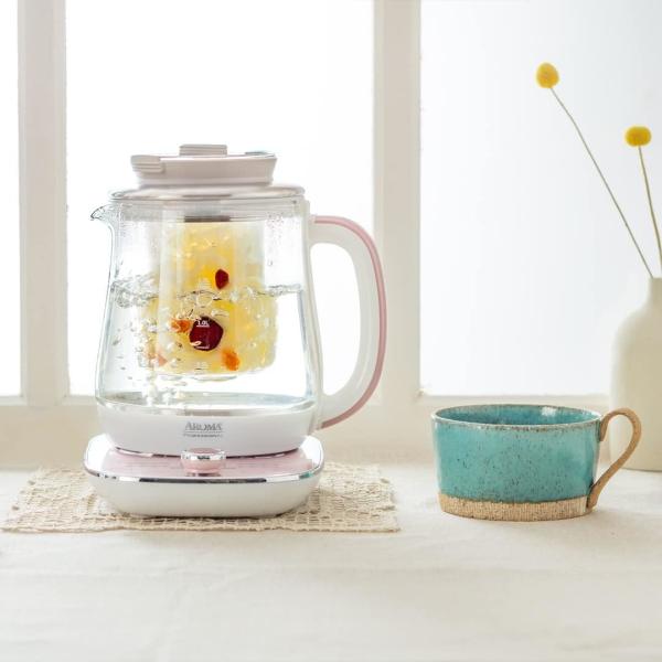 1.5L 1500W Glass Water Kettle Clear Tea Kettle With Infuser LED Base