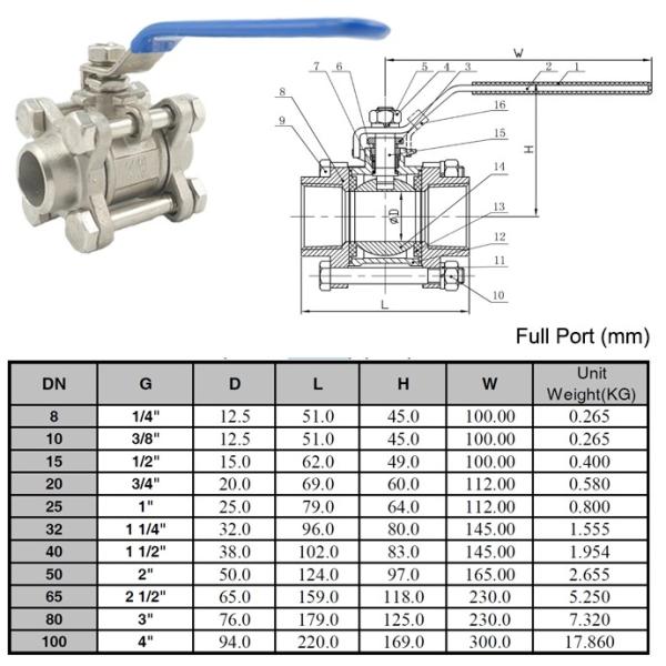 Cf8 4 Inch Stainless Steel Ball Valve 316 Ss Ball Valve Fire Resistance
