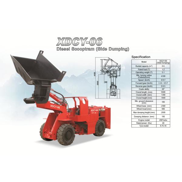 Underground LHD Scooptram XDCY-06 0.6cbm bucket capacity