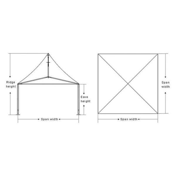 Anti Rust Aluminum Pagoda Tent Double Pvc Coated Polyester Long Life Span
