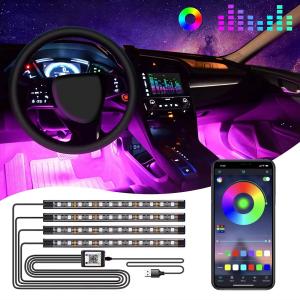 Quality RGB 5050 Foot Decorative Atmosphere Ambient Car Interior Lights With APP Music Wireless Remote Control wholesale