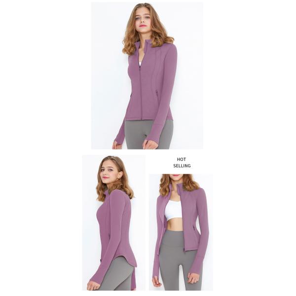 Front Zip Women Yoga Jacket Women Fitness Apparel Yoga Thumb Hole