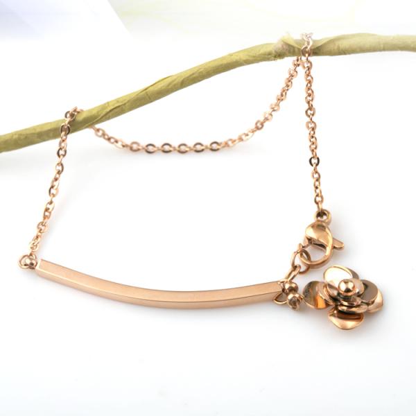 316L Stainless Steel Bangle Camellia Female Bracelet Fashion Jewelry