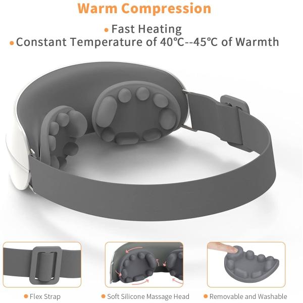 ROHS Intelligent Rechargeable Eye Massager For Migraines Fatigue Relief