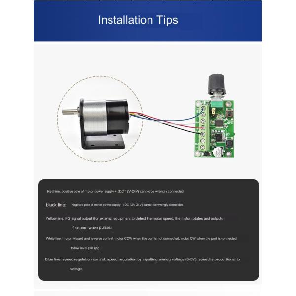 24v Brushless Motor Kit 48VDC Miniature Dc Brushless Gear Motor