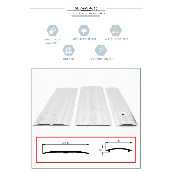 1mm Aluminium Transition Strip , Anodic aluminium flat door bar threshold strips