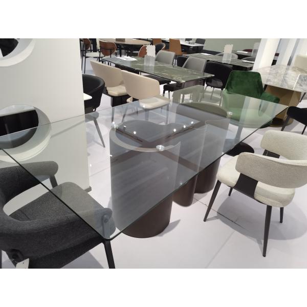 Foshan Furniture Rectangular Glass Top Dining Table 8 Person Tables And Chairs For Dining Room