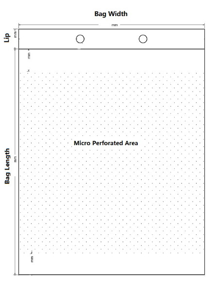 Plastic Breathable Perforated Plastic Bread Bags Wicketed Food Packaging Bag