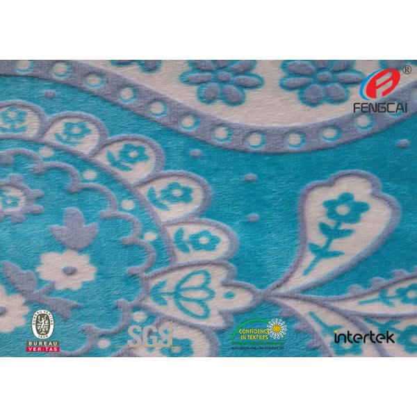Floral Print Burnout Minky Plush Fabric 100% Polyester Velvet Fabric For Home Textile