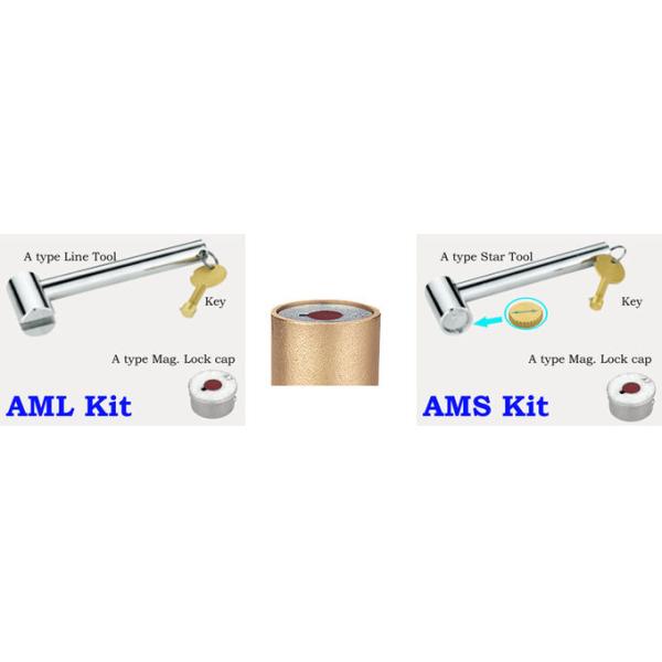 1104 Linear style Magnetic Lockable Ball Valve with built-in Bottom Meter Outlet and Stainless Steel Strainer