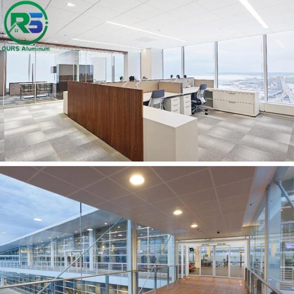 Waterproof White Metal Clip In Ceiling Tiles 0.6mm Perforated Metal Ceiling Panel For Office