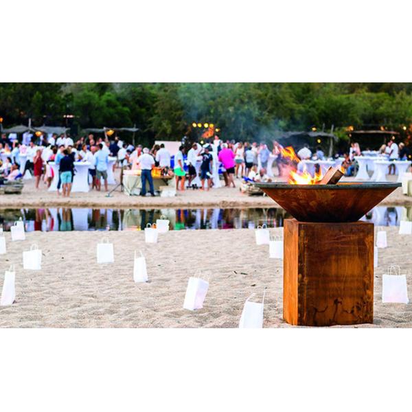 Wood Burning Barbecue Outdoor Cooking Corten Steel Fire Pit BBQ Grill