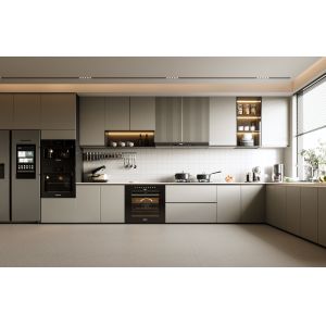 China Modern Handless Plywood Kitchen Cabinets Set Design on sale