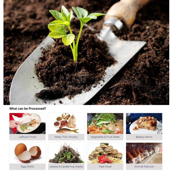 Energy Saving Countertop Composter Organic Waste Composting Machine 100 Kg