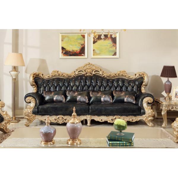 Luxury Classic Living room furniture1+2+4 Sofa sets online direct sales price by Beech wood and Italy Leather upholstery