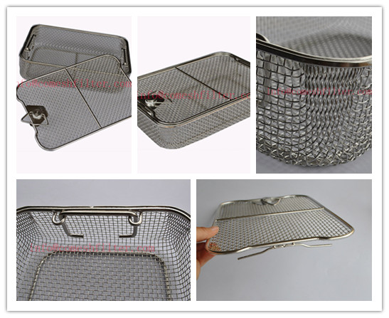Medical Wire Mesh Sterilization Stainless Steel Basket 304 Grade Fda Passed