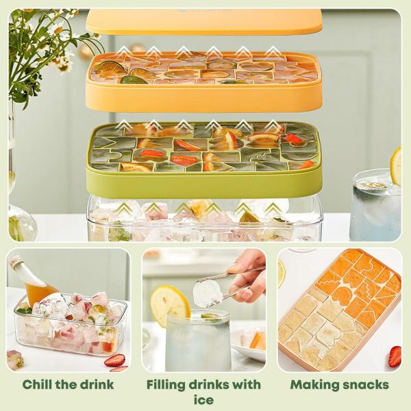 Silicone Creative Fun Lego Building Brick Ice Cube Tray Mold With Lid 600g