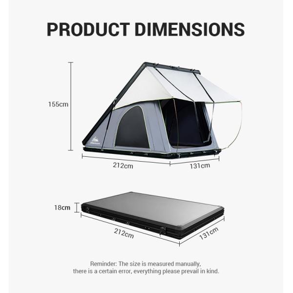 2.3m Car Roof Tent Camping 300gsm Polyester Hard Shell Ladder For SUV Van