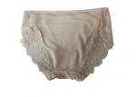 Solid Colour Smooth Silk Female Underwear , Fashion Womens Lace Panties