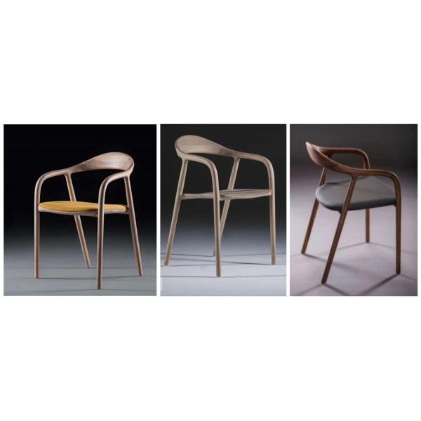 Ash wood dining chair set in dining room setting