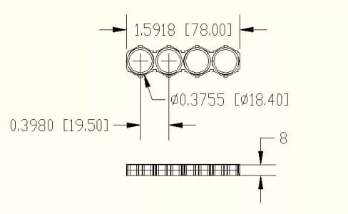 Cylindrical ABS 18650 Battery Holder 2 Cell 6P 10P 13P Size Black Color