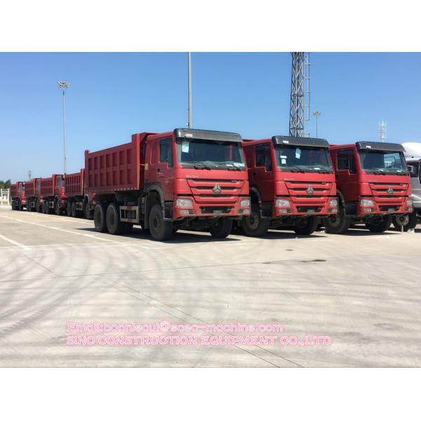 Euro 2 Red Industrial Dump Truck 6x4 Tipper Truck With Overturning Body Platform