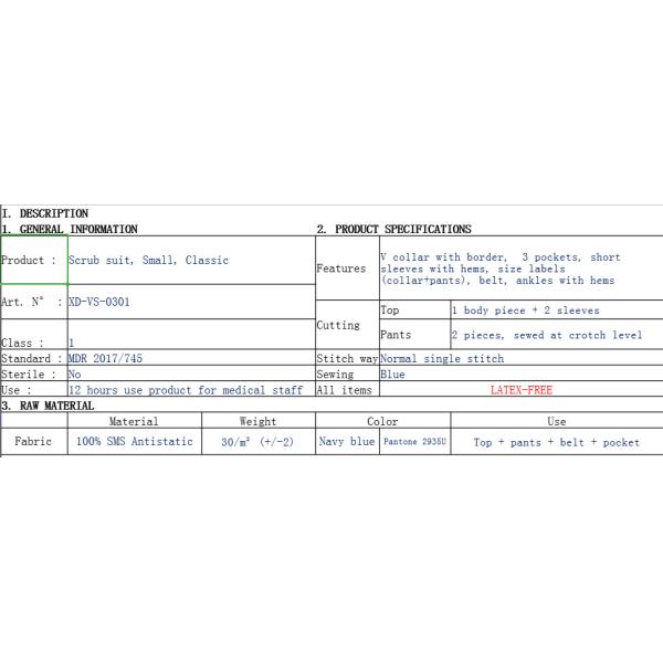 Customized Disposable Scrub Suits , Medical Uniform Set For Operation Room ODM
