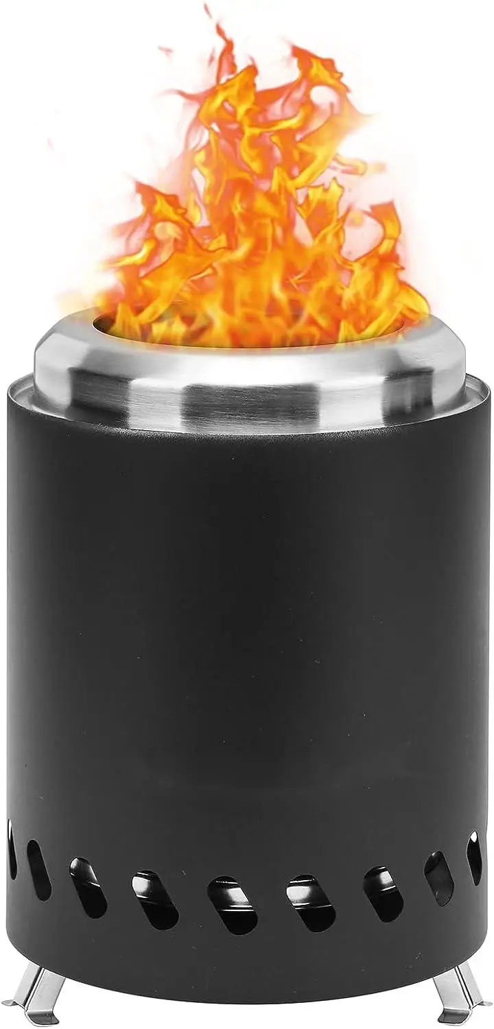 15*15*16cm Smokeless Stainless Steel Tabletop Wood Pellet Stove with Foldable Legs