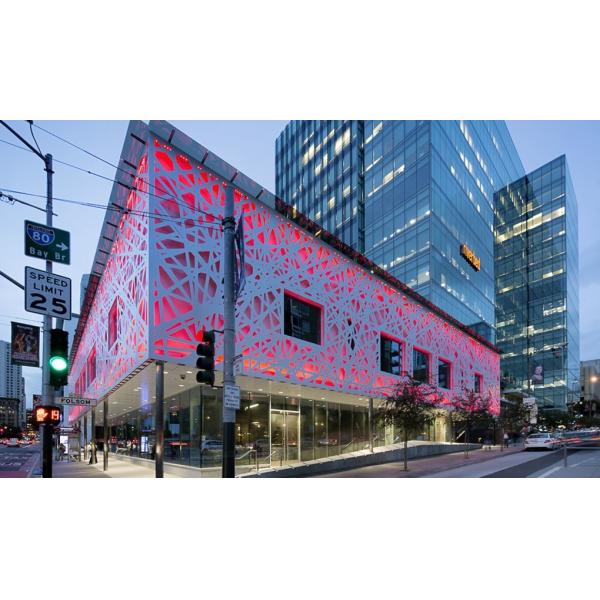 Powder Coating Aluminum Perforated Panels For Column Cover/Cladding