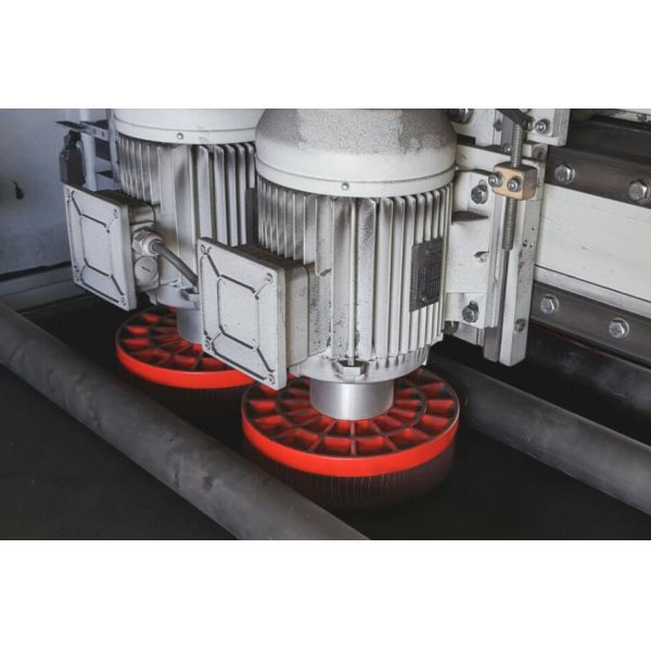 Double Layer SandingPaper with Scouring Pads Deburring Discs Brush 300mm for Finishing Metal Surfaces