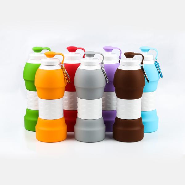 580ml Food Grade Silicone Collapsible Water Bottle 78x220mm
