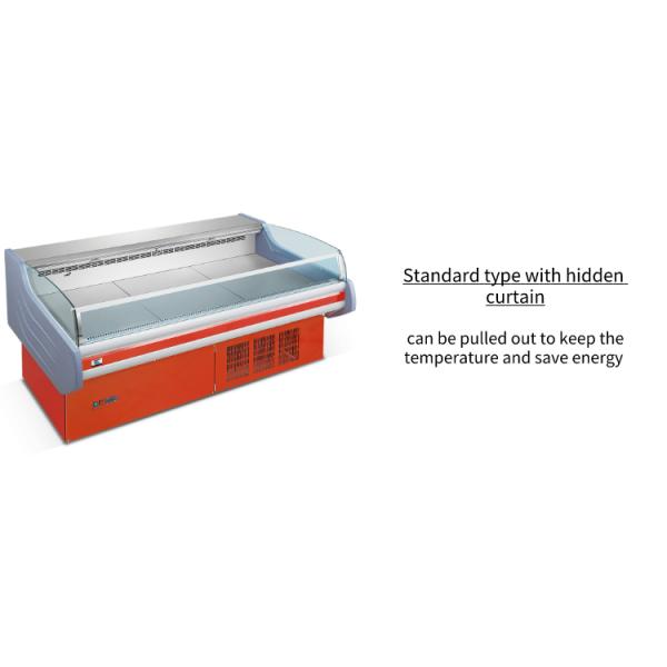 Painted Steel Meat Deli Display Cooler Grey Color Multiscene