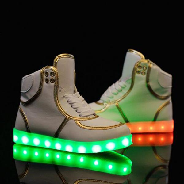 Skate Boys Rechargeable LED Sneakers 7 Colors Flashing Led Light Up Shoes