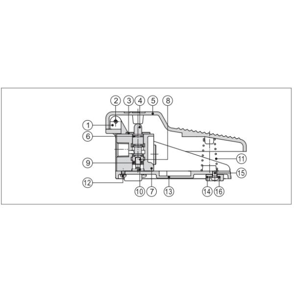 3F210-06 Airtac Type Pneumatic Foot Pedal Valve 3/2 Way