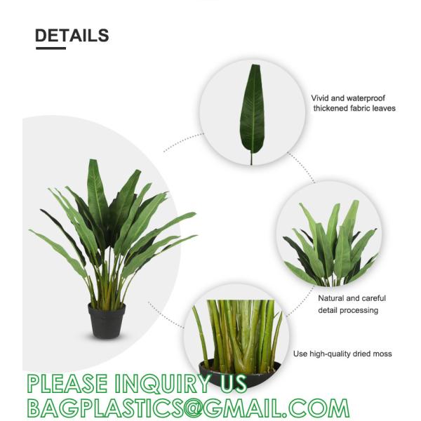 Artificial Bird of Paradise Plant 4 Feet Faux Palm Tree with 8 Trunks Faux Tree for Indoor Outdoor Modern Decoration