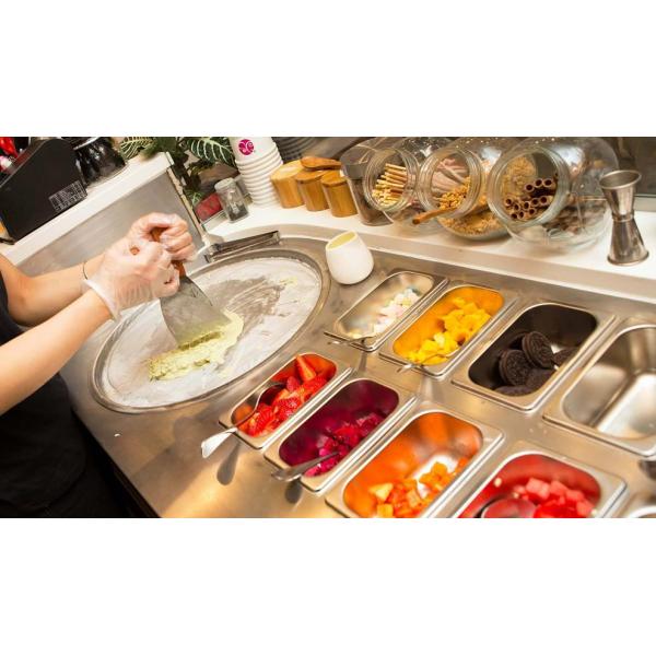 Thailand Mobile Food Cart with Frozen Yogurt Machine and Automatic Defrost Function