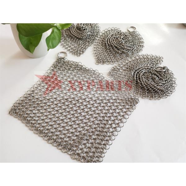 8x6 Inch Pot Pan SS 316 Square Round Kitchen Chain Mail Scrubber