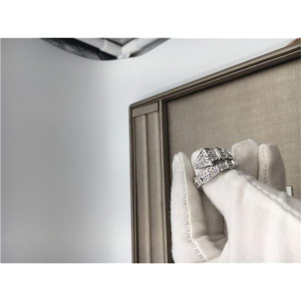 Customized Serpenti 18k White Gold Diamond Engagement Rings Classic