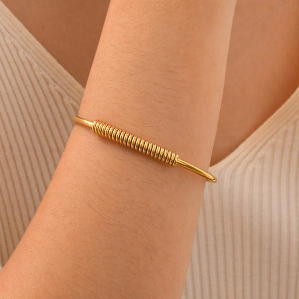 Gold Stainless Steel Cuff Bracelets For Women Mom Wife Valentine Mothers Day Gift