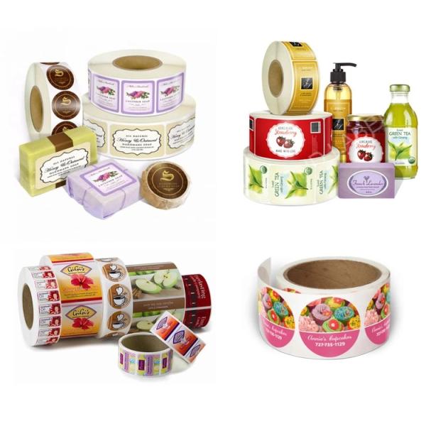 Waterproof Adhesive Label Sticker Printing , Gold Hot Foil Stamping Stickers