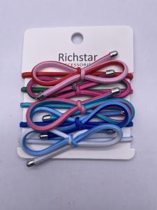 Quality Reusable Coloured Hair Elastics Ties Lightweight With Little Bow wholesale