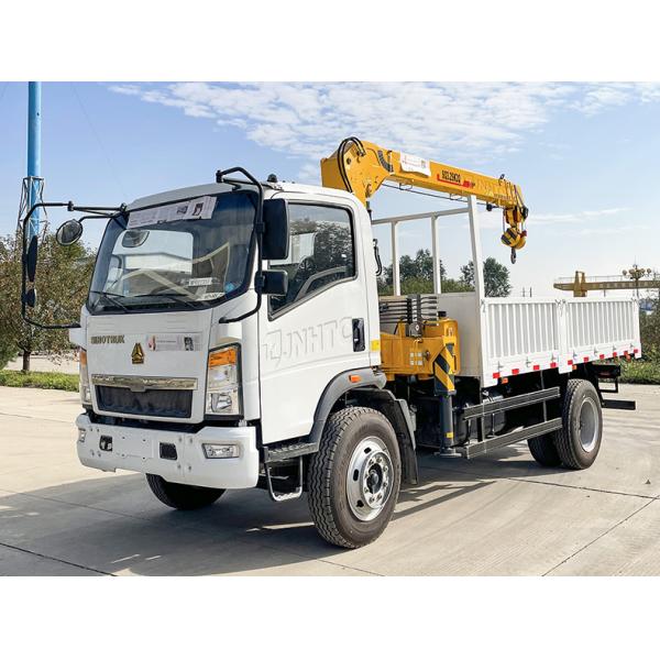 6 ton Crane truck 4x2 6wheels truck with straight arm crane HOWO light duty 3-8 ton cargo truck