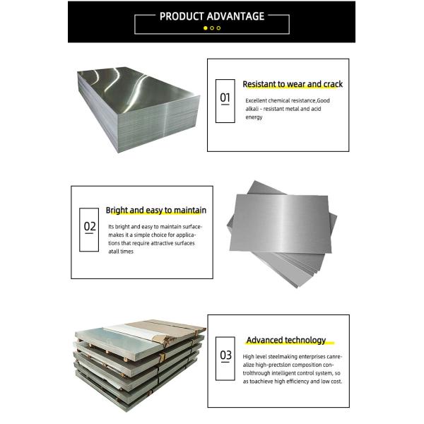 Stainless Steel Plate/Sheet Embossing Steel Plate 430 316 316L No. 1 2b Ba Mirror Finishing