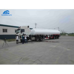 Quality Explosion Proof Oil Tanker Semi Trailer , Gasoline Tank Trailer 40-50 Cbm wholesale