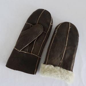 Manufacturer customized shearling sheepskin double face mitten gloves
