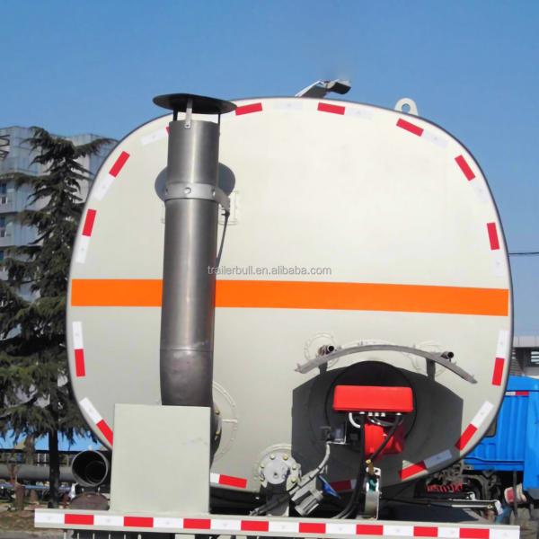 43500L 3 Axles Carbon Steel Insulated Tanker Trailers For Palm Oil Crude Oil Bitumen