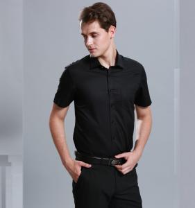 China 100% Cotton Casual Work Uniforms , Durable Short Sleeve Black Work Shirt For Men on sale