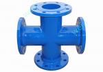 Flanged Cross Ductile Iron Pipe Flanged Fittings DN80 - DN600mm EN545 Standard