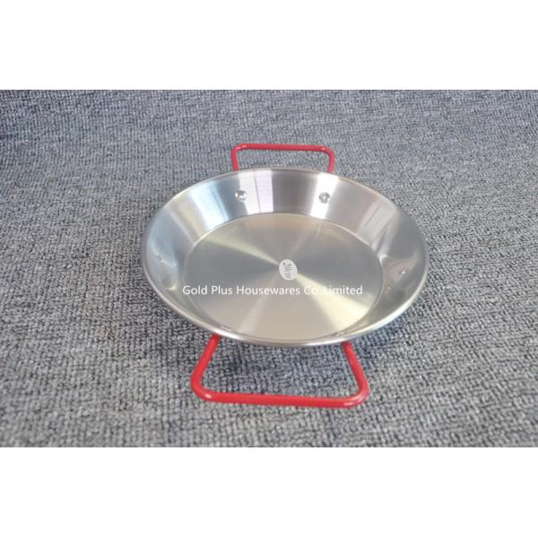 Kitchen korean stainless steel cooking paella pan tray happy cooking spanish seafood pan with red handle