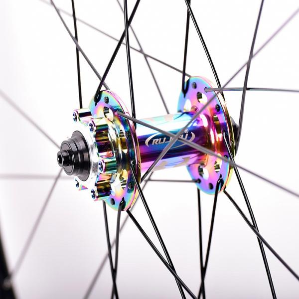 700C RUJIXU Carbon Fiber 46MM Rim Five Perrin Disc Brake 24H Super Loud HUB Road Disc Brake Wheel Set for End Road Bikes